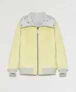 Reversible Hooded Bomber Shearling Jacket | Trendy Leather Jackets