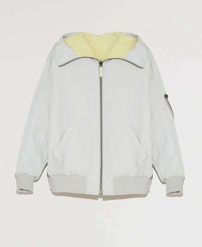 Reversible Hooded Bomber Shearling Jacket | Trendy Leather Jackets