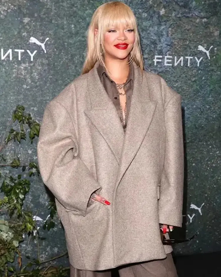 Rihanna Launch Party Oversized Coat | Trendy Leather Jackets
