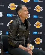 Rob Pelinka Black Leather Bomber Jacket | Trendy Leather Jackets