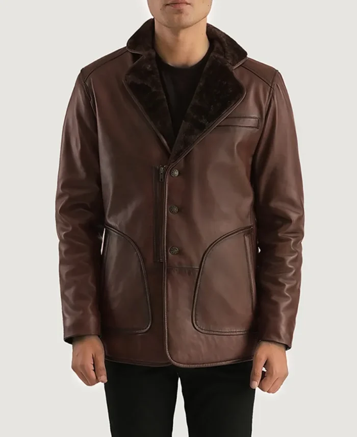 Rocky Brown Fur Leather Coat | Trendy Leather Jackets