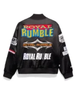 Royal Rumble Historic Logos Quilted Satin Jacket | Trendy Leather Jackets