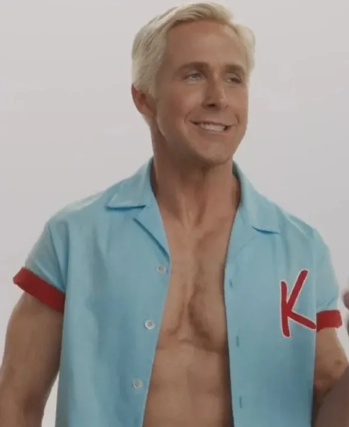 Ryan Gosling Barbie 2023 Ken Blue Shirt | Trendy Leather Jackets