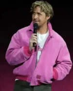 Ryan Gosling Pink Bomber Jacket | Trendy Leather Jackets