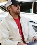 Ryan Gosling Val Station White Cotton Jacket | Trendy Leather Jackets