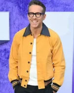 Ryan Reynolds IF 2024 Yellow Leather Jacket | Trendy Leather Jackets
