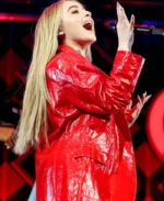 Sabrina Carpenter Red Leather Blazer | Trendy Leather Jackets