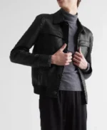 Saint Laurent Padded Black Leather Jacket | Trendy Leather Jackets