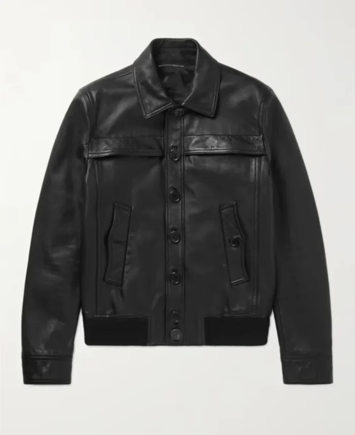 Saint Laurent Padded Black Leather Jacket | Trendy Leather Jackets