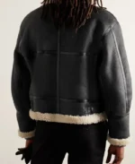 Saint Laurent Shearling Flight Trimmed Leather Jacket | Trendy Leather Jackets