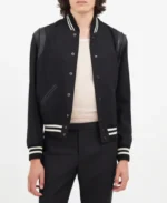 Saint Laurent Teddy Varsity Jacket | Trendy Leather Jackets