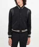 Saint Laurent Teddy Varsity Jacket | Trendy Leather Jackets