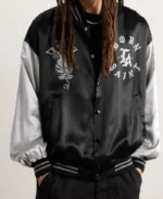 Saint Mxxxxxx Born X Raised Printed Satin Twill Bomber Jacket | Trendy Leather Jackets