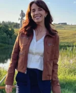 Samantha Louise Fleming Heartland Brown Jacket | Trendy Leather Jackets