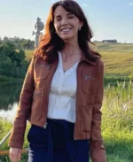 Samantha Louise Fleming Heartland Brown Jacket | Trendy Leather Jackets