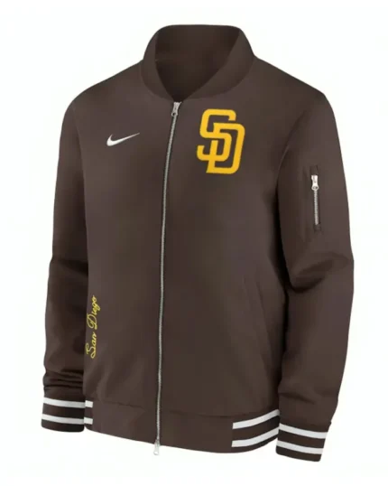 San Diego Padres Brown Bomber Jacket | Trendy Leather Jackets