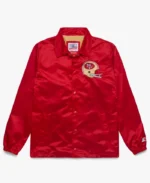 San Francisco 49ers Homage X Starter Red Coach Jacket | Trendy Leather Jackets