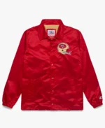San Francisco 49ers Homage X Starter Red Coach Jacket | Trendy Leather Jackets