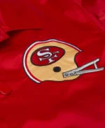 San Francisco 49ers Homage X Starter Red Coach Jacket | Trendy Leather Jackets