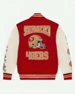 San Francisco 49ers Ovo Varsity Jacket | Trendy Leather Jackets