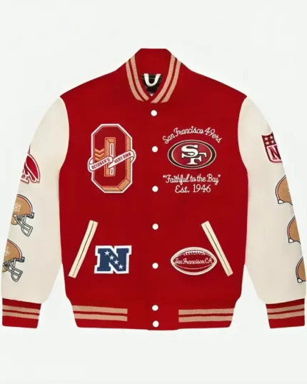 San Francisco 49ers Ovo Varsity Jacket | Trendy Leather Jackets