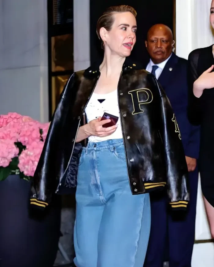 Sarah Paulson Met Gala After Party Leather Jacket | Trendy Leather Jackets