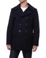 Schott NYC Classic Melton Wool US Navy Pea Coat Reefer Jacket | Trendy Leather Jackets