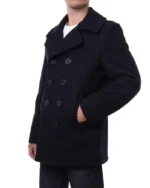 Schott NYC Classic Melton Wool US Navy Pea Coat Reefer Jacket | Trendy Leather Jackets