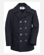 Schott NYC Classic Melton Wool US Navy Pea Coat Reefer Jacket | Trendy Leather Jackets