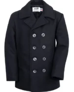 Schott NYC Classic Melton Wool US Navy Pea Coat Reefer Jacket | Trendy Leather Jackets