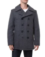 Schott NYC Classic Melton Wool US Navy Pea Coat Reefer Jacket | Trendy Leather Jackets
