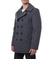 Schott NYC Classic Melton Wool US Navy Pea Coat Reefer Jacket | Trendy Leather Jackets