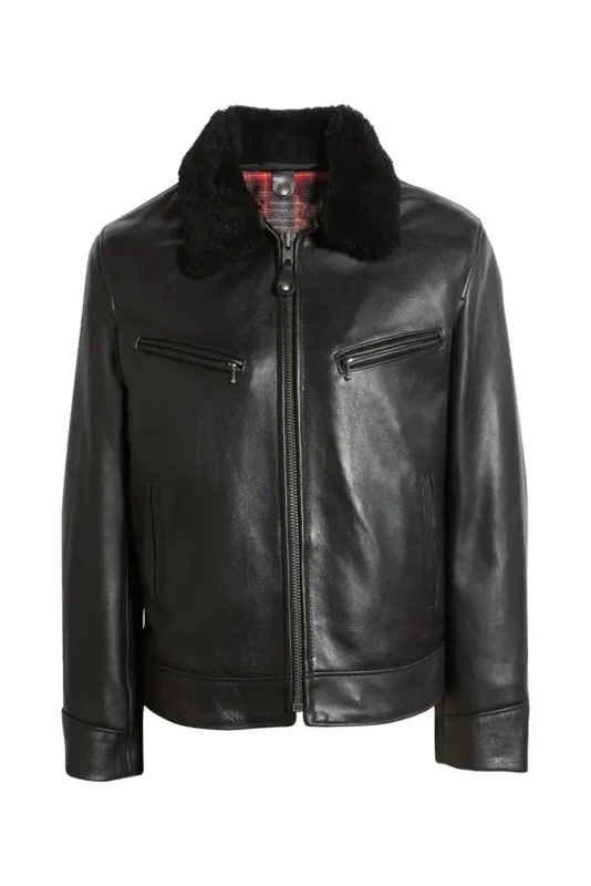 Schott NYC Leather Moto Shearling Jacket | Trendy Leather Jackets