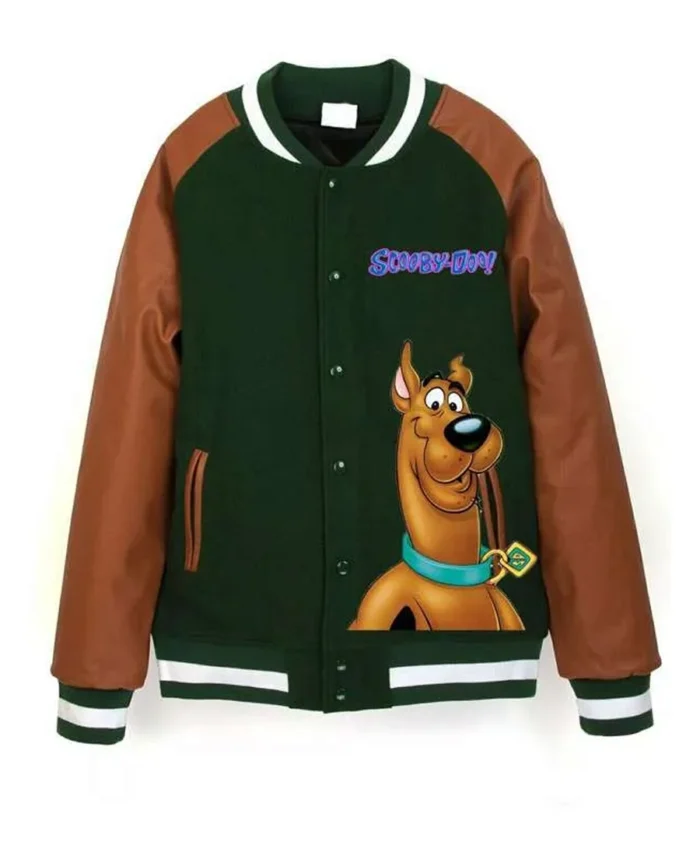 Scooby Doo Green and Brown Varsity Jacket | Trendy Leather Jackets