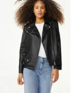 Scoop Women's Faux Leather Moto Jacket | Trendy Leather Jackets
