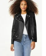 Scoop Women's Faux Leather Moto Jacket | Trendy Leather Jackets