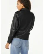 Scoop Women's Faux Leather Moto Jacket | Trendy Leather Jackets