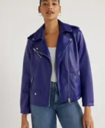 Scoop Women's Faux Leather Moto Jacket | Trendy Leather Jackets