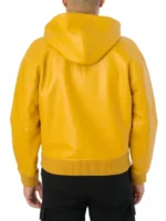 Script Nappa Leather Hoodie | Trendy Leather Jackets