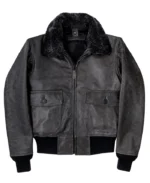 Shadow G-1 Distressed Black Aviator Leather Jacket | Trendy Leather Jackets