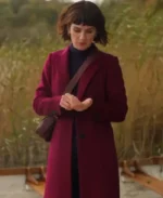 Shenae Grimes-Beech Love of the Irish Burgundy Coat | Trendy Leather Jackets