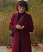 Shenae Grimes-Beech Love of the Irish Burgundy Coat | Trendy Leather Jackets