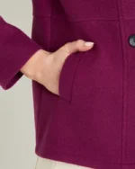 Short-Length Double Fastening Reefer Jacket | Trendy Leather Jackets
