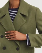 Short-Length Green Reefer Coat Jacket | Trendy Leather Jackets