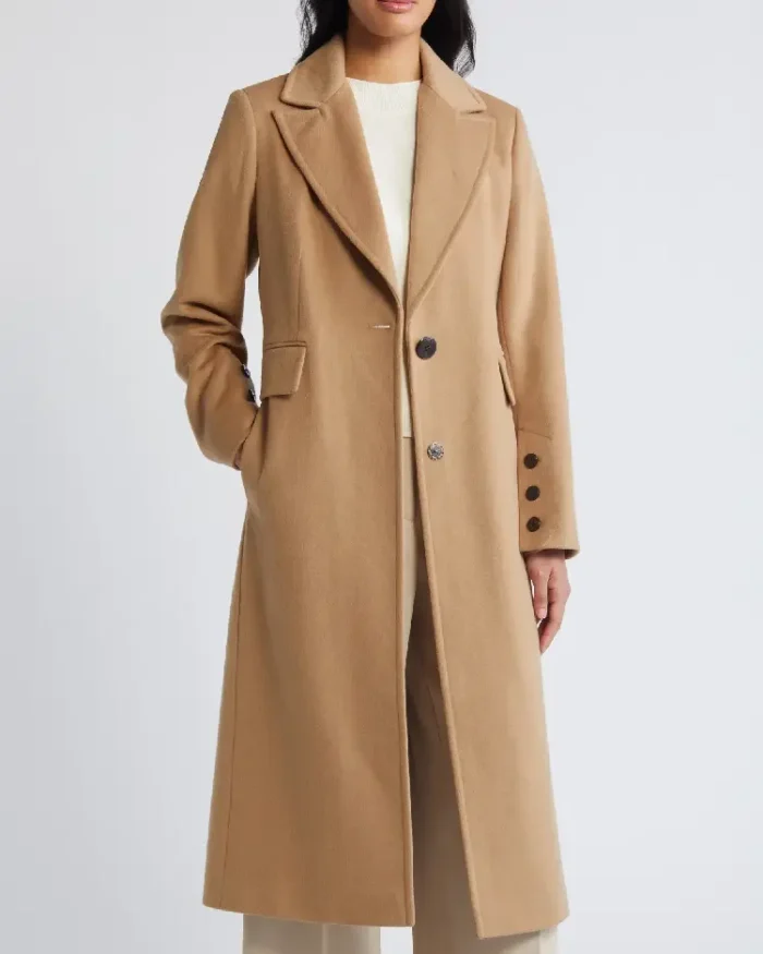 Single Breasted Wool Blend Reefer Coat | Trendy Leather Jackets