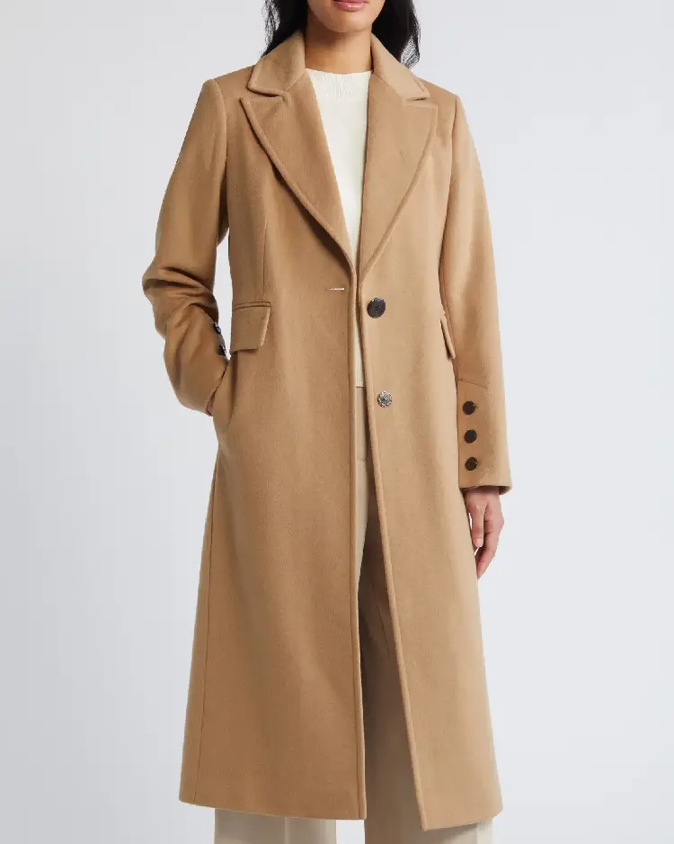 Single Breasted Wool Blend Reefer Coat | Trendy Leather Jackets