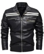 Slim Fit Black Leather Biker Jacket | Trendy Leather Jackets