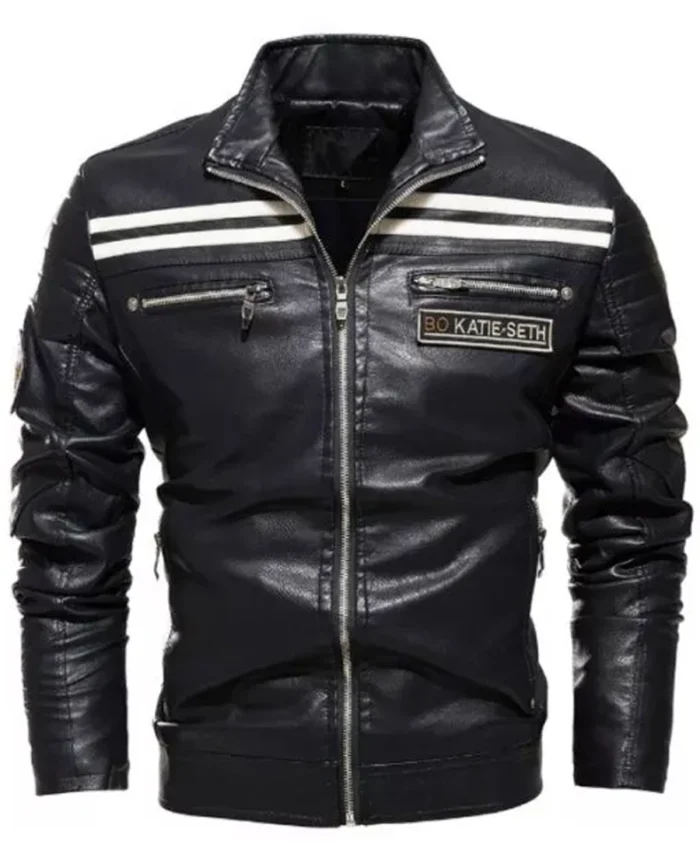 Slim Fit Black Leather Biker Jacket | Trendy Leather Jackets
