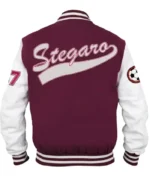 Soccer Stegaro Maroon Varsity Jacket | Trendy Leather Jackets