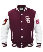 Soccer Stegaro Maroon Varsity Jacket | Trendy Leather Jackets